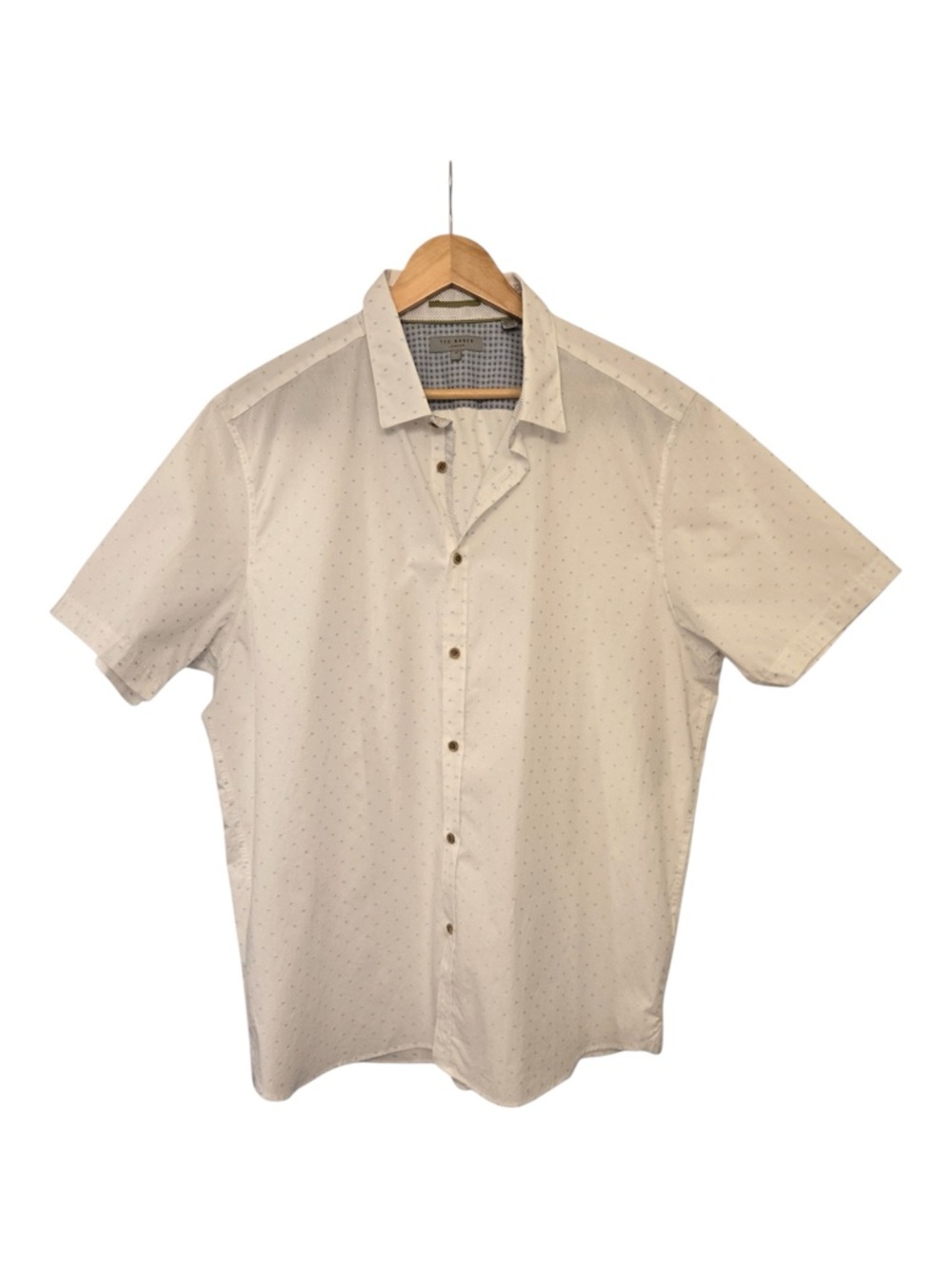 Ted Baker London SERS Diamond Geo Print Shirt 7 3XL Made in Portugal Cotton EUC